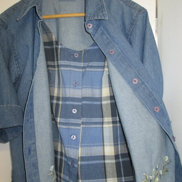 Women's denium jacket of East West Fashions with button up vest size M/L - Picture 3 of 12